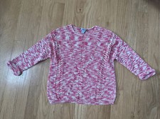 DKNY Women  s Textured Print Pink Sweater Size M