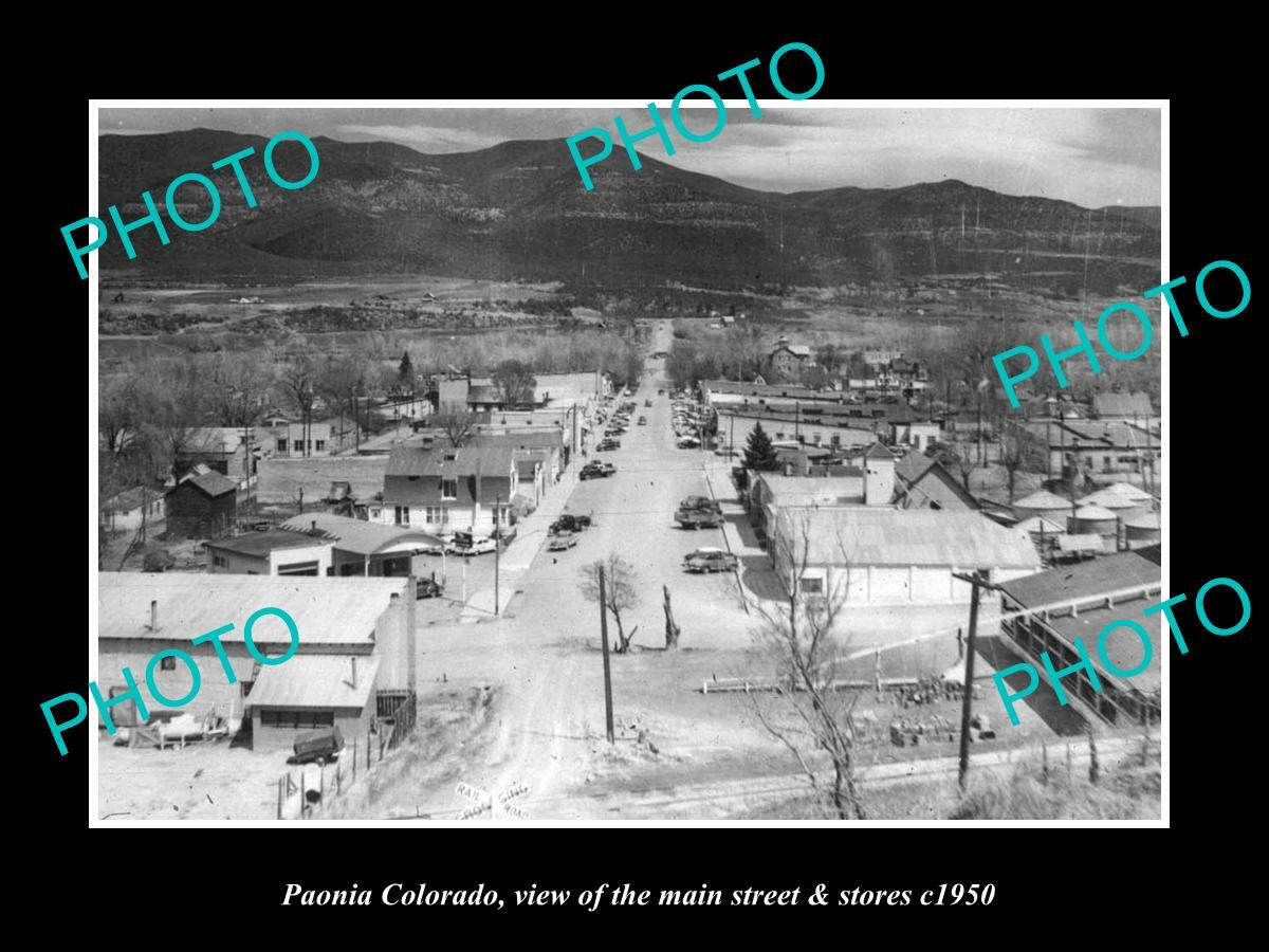 OLD 8x6 HISTORIC PHOTO OF PAONIA COLORADO VIEW OF THE MAIN St & STORES
