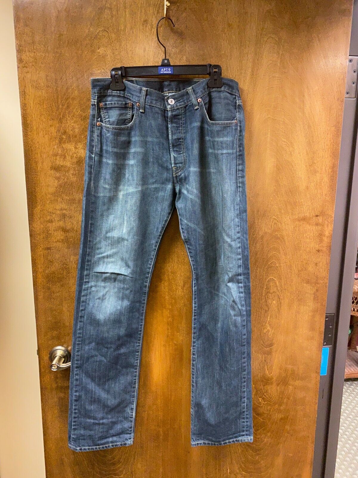 Levi Straus dark blue jeans 501. w-33. L-34. previously owned | eBay