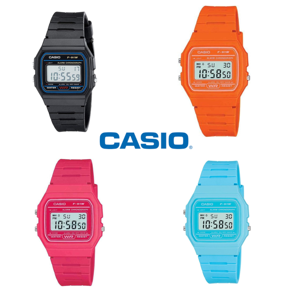 CASIO F-91W-1Y⎪F-91W C-2AEF⎪F-91WC-4AEF⎪F-91WC-4A2EF⎪Original