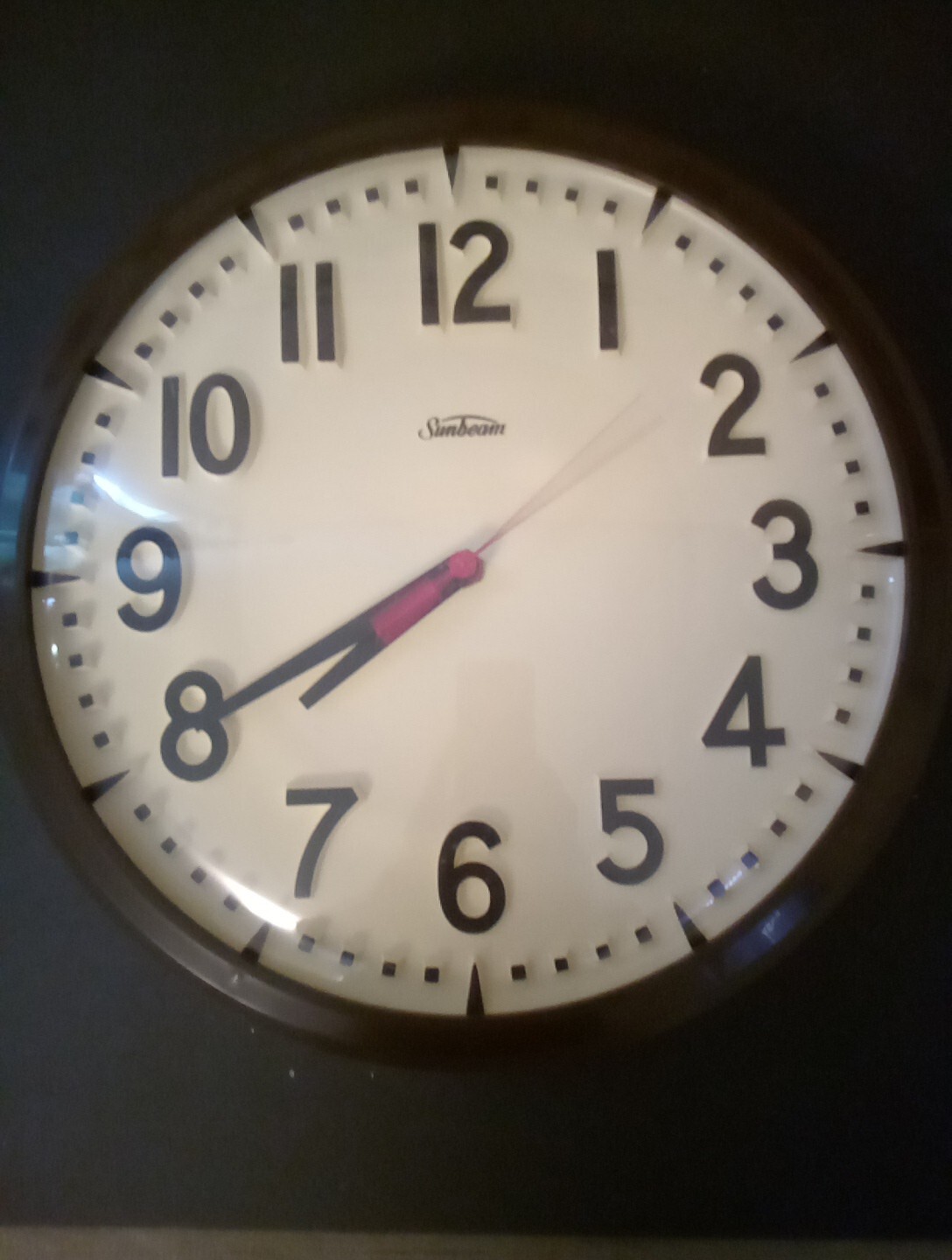 Vintage Sunbeam School Wall Clock Battery Operated And Tested 14x13 eBay