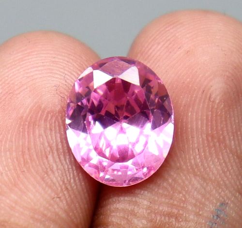 Pink Zircon Ring Size 8.50 Ct Loose Certified Gemstone Oval Cut best offer