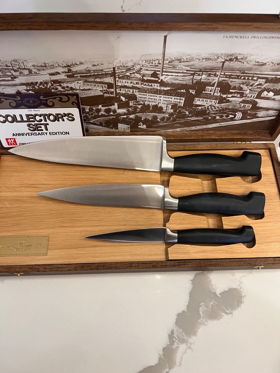 J.A. HENCKELS ZWILLING 3 PIECE KNIFE SET VINTAGE 250th Anniversary