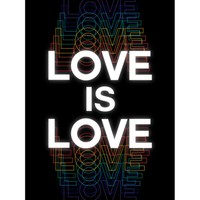 Liebe Ist Liebe Regenbogen Retro Kunstdruck Leinwand 30X40 Cm