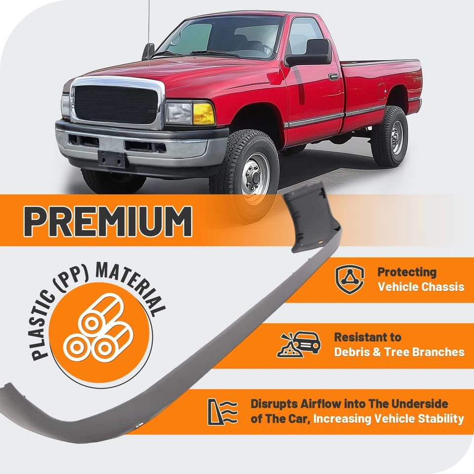 Front Bumper Fascia Lower Valance Air Dam For Dodge Ram 1500 2500 3500 1994-2002 - Изображение 4 из 4