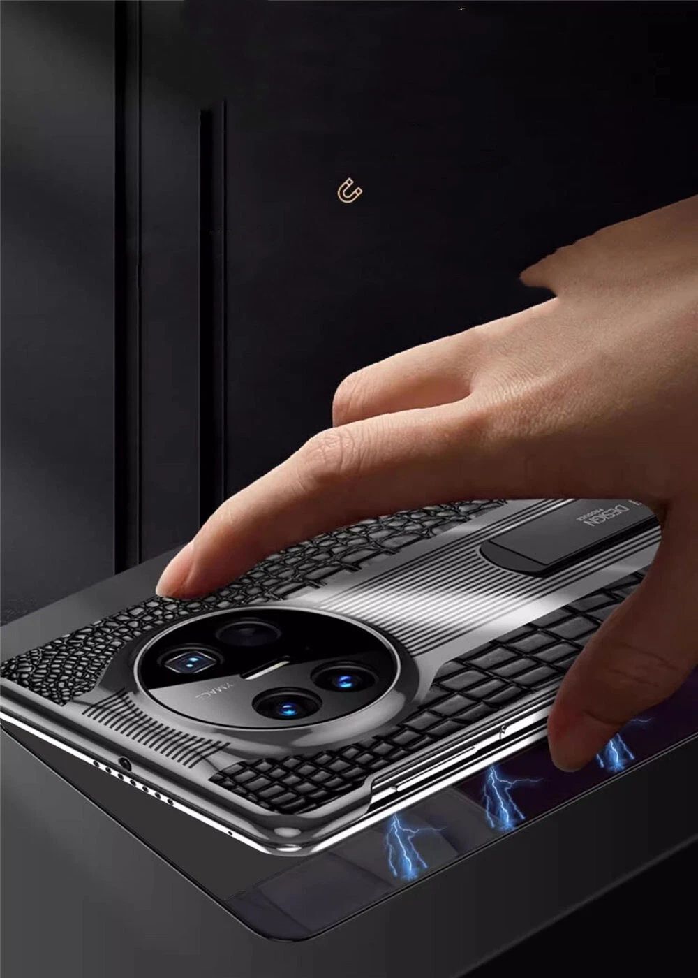 Genuine Cowhide Leather Magnetic Flip Case For Huawei Mate X5 X3 Bracket Cover - Picture 11 of 17