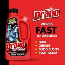 Drano Max Gel Drain Clog Remover and Cleaner for Shower or Sink Drains, Unclogs