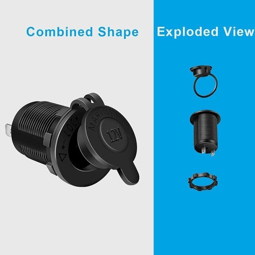 12V Cigarette Lighter Socket Car Motorcycle ATV RV Sockets μз Power Lighter P5E0 - Zdjęcie 3 z 14