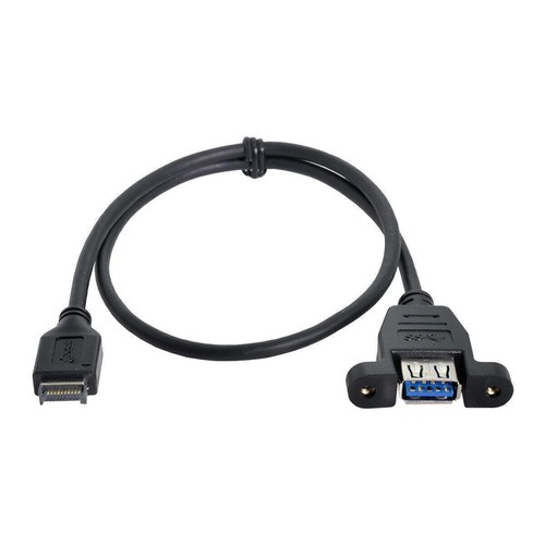 USB 3.1 Front Panel Header to USB 3.0 Type-A Female Extension Cable 50cm Panel - Picture 5 of 8