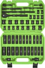 3/8" Drive Impact Socket Set 52 Piece Standard SAE 5/16-3/4 inch and Metric