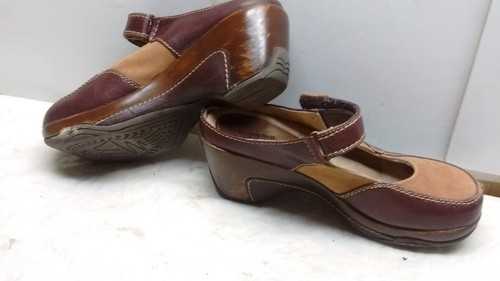 Easy Spirit 7.5M Brown Leather Platform Mule Mary Jane Sandal Women Shoes - Picture 2 of 4