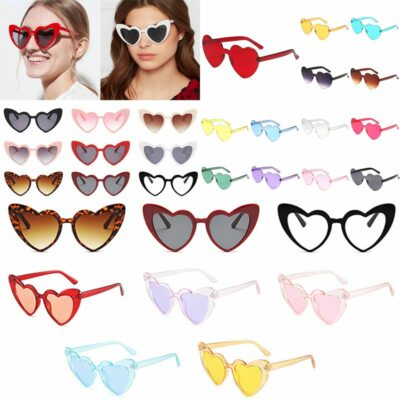 Unisex Heart Frame Sunglasses Tint Cat Eye Clear Eyeglasses Sun