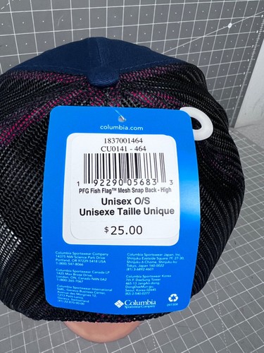 Columbia PFG Fish Flag Snapback Cap NEW Navy Blue - Picture 4 of 8