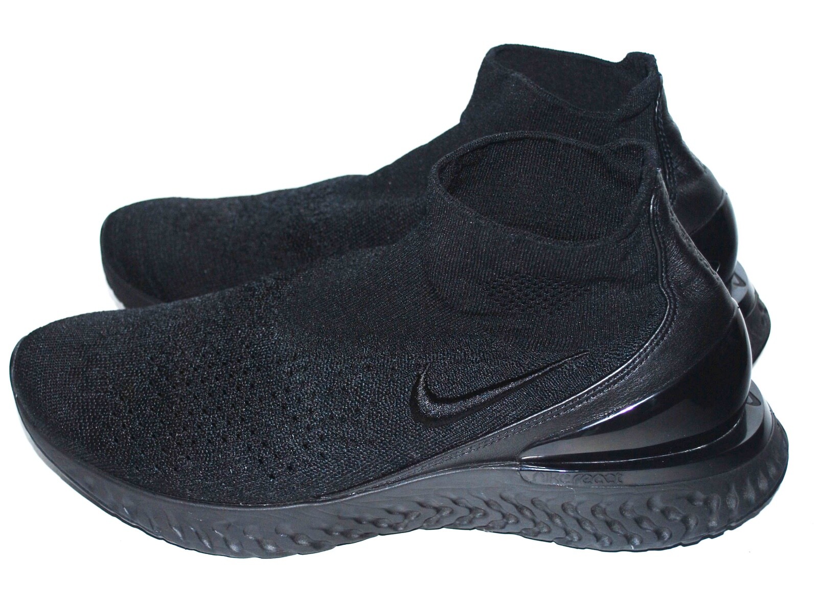 nike react rise triple black