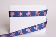 CHICAGO CUBS 7/8" GROSGRAIN RIBBON 1,3,5,10 YARDS BASEBALL SHIP FROM USA