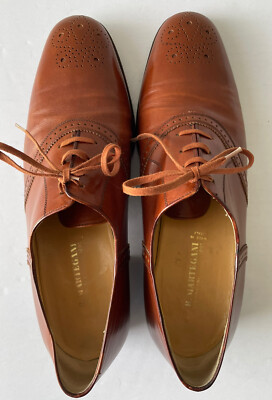 Vintage NEW R. Martegani Italy Mens 9D Brown Leather Oxfords Dress Shoes Italian Vintage 2000 main image 2