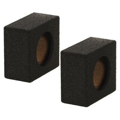 (2) QBomb 6.5 Inch Sealed Square Car Audio Speaker Box Enclosure Pods - 6.5in