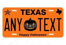 Happy Halloween Texas State License Plate Tag Design For Auto ATV Bike Moped