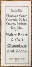 Antique Walter Baker & Co. Miniature Booklet, Recipes, Gold Medal, Paris, 1900
