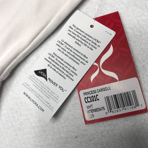Capezio Big Girls' Classics Princess Camisole Leotard White Front Lining Size L - Picture 9 of 11