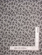Floral Fabric 29" Length Flowers Black/Gray Wildflower Fields Cotton by Santee
