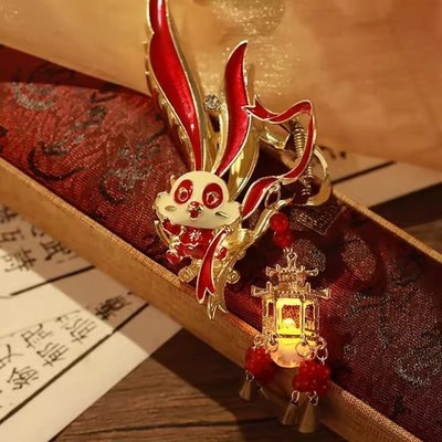 Chinese Style Lantern Hair Clip Red National Trend Hairpin Headpiece