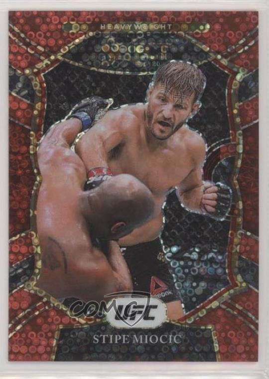 2021 Panini Select UFC Concourse Red Disco Prizm 160/199 Stipe Miocic #61 1b8