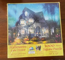 NEW SEALED HALLOWEEN 1000 Piece Bits and Pieces Jigsaw Puzzle Lane House 20”x27”