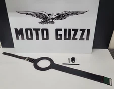 MOTO GUZZI V7 BLACK LEATHER FUEL TANK BELT W/ RED STITCHING * 2B004426000C1 *OEM