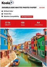 KOALA Double Sided Matte Inkjet Photo Paper A4, 140gsm, 100 Sheets for Inkjet P