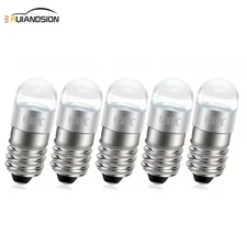 5Pcs 6-30VAC E10 LED Screw Fit Interior Light Torch Bulbs Mini Lamp White 1149