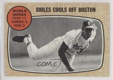 1968 Topps World Series Nelson Briles Game #3 Briles Cools Off Boston #153 0nr3