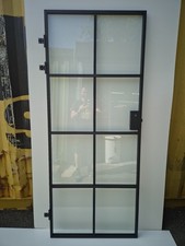 Single Door  Glass 8mm Aluminium Slim Profile Internal Black With 8 panels