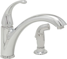 Sleek Chrome Kitchen Faucet with Side Spray - 1.5 GPM Single Hole Design