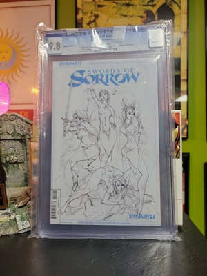 #ad Swords of Sorrow 1 CGC 9.8 J Scott Campbell Artboard Cover C Sketch Variant $200.00