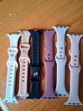 Silicone Sport Strap Bands Lot of 6 for Apple Watch 38/40/41/42mm Multicolor