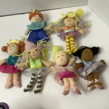 6 Manhattan Toy Vintage Finger Puppet Garden Fairy Beneath The Leaf 5” 2001