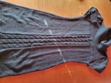 Pink Republic Sz L Grey Turtleneck  Sweater Dress With Short Sleeves