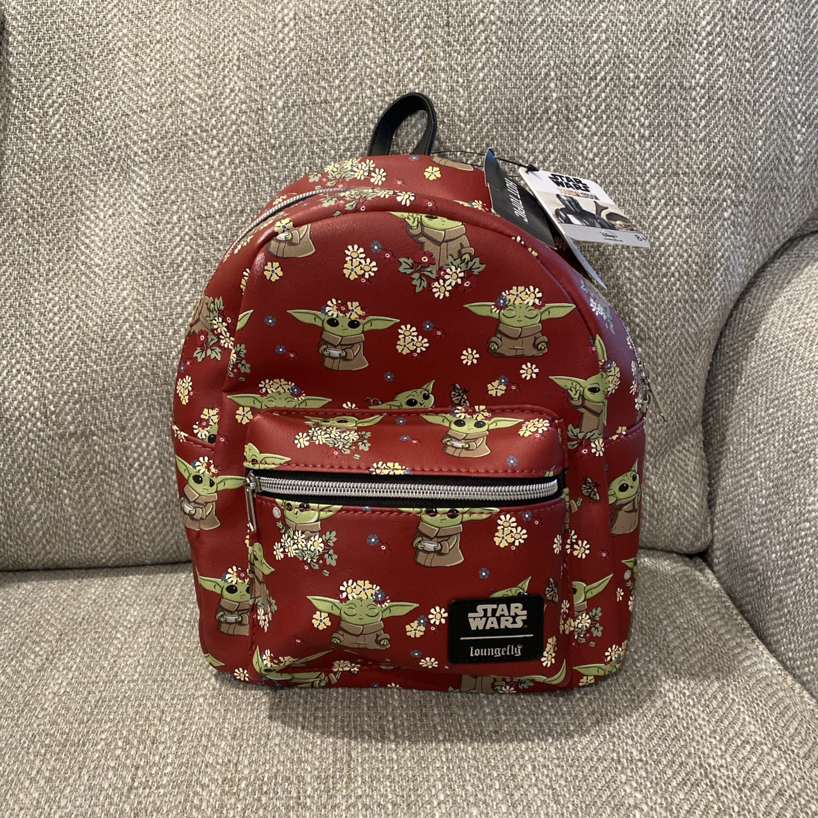 Star Wars Mandalorian Mini Backpack Grogu Baby Yoda Flowers Loungefly NWT
