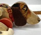 Fisher Price Snoopy Dog Pull Toy #181 Wood w/Clicking Sound 1961 VINTAGE