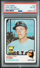 1973 TOPPS ALL-STAR RC #193 CARLTON FISK ROOKIE RC PSA 6