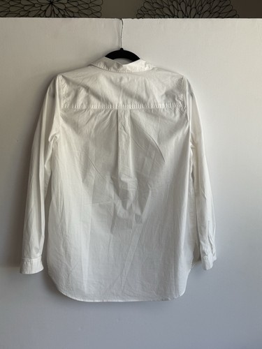 J CREW White Poplin Popover Long Sleeve Top Blouse Size Small - Picture 3 of 8