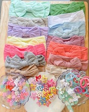 Toddler headband set, soft baby bows assorted, kids hair clips, hair accessories
