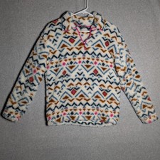 Eddie Bauer Fleece Pullover Women S Multicolor Quarter Zip Sherpa Boho Cabin