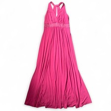 David's Bridal pink maxi dress with beaded detail Size 4 prom eveningwear