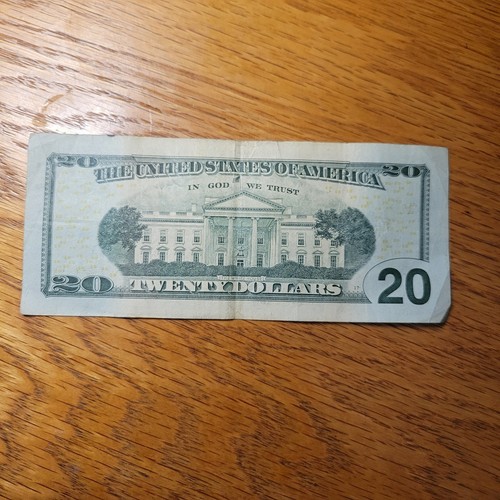 US Currency Fancy Serial Number 20 Dollar Trinary Note Circulated 22226232 - Picture 3 of 3