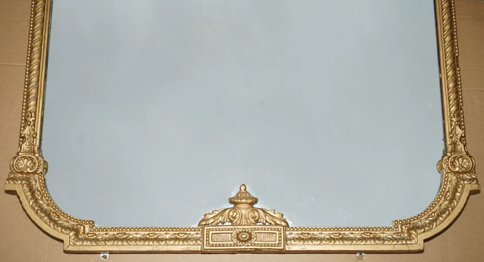EXQUISITE ANTIQUE 19TH CENTURY NEOCLASSICAL DESIGN GOLD GILT OVERMANTLE MIRROR - Image 3 of 4