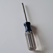 Master Pro USA Phillips Screwdriver Clear Handle Blue Collar Made in USA