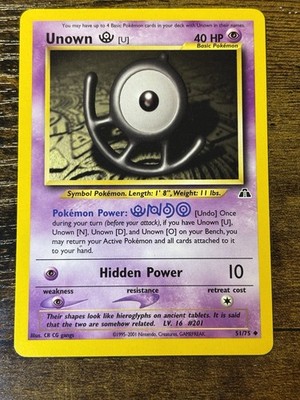 Unown U 51/75 2001 Neo Discovery Unlimited Regular Uncommon - LP