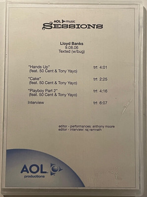 USED GREAT Lloyd Banks AOL Music Sessions DVD-R 50 Cent Tony Yayo Hands Up Cake